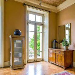 Tradition Meubles De Salon·Colonnes De Rangement|Meubles De Rangement·Colonnes De Rangement|Bibliothèque vitrée Hévéa 1 porte, 6 étages 50x23x110,7cm