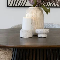 Objets Décoration·Lanternes / Photophores|Bougeoir déco en ciment (lot de 2) - gris, formes coupelles basses