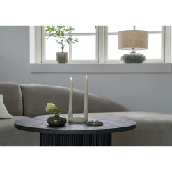 Objets Décoration·Lanternes / Photophores|Bougeoir design en U pour 2 bougies - finition céramique mate beige