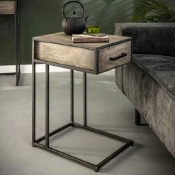 OBAN Bouts De Canapé Industriels|Bouts De Canapé En Bois|Bout de canapé bois grisé