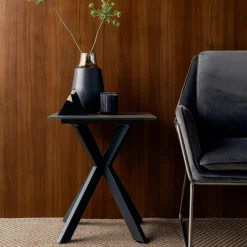 OTTAWA Univers Déco·Design Contemporain|Bout de canapé design en céramique blanche marbrée