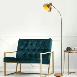 TALLINN Bouts De Canapé En Métal|Bout de canapé design en marbre avec plateau doré Ø41 cm