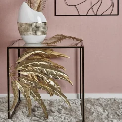 Bouts De Canapé En Métal|Bouts De Canapé Design|Bout de canapé en métal gerbes noir et or