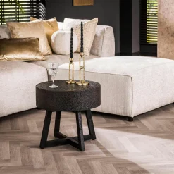 RALF Tables Basses Rondes|Tables Basses Industrielles|Bout de canapé industriel Ø 50 cm