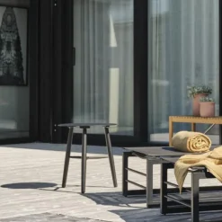 STOCKHOLM Meubles En Aluminium Brafab|Tables D'Appoint De Jardin|Bout de canapé jardin en aluminium noir
