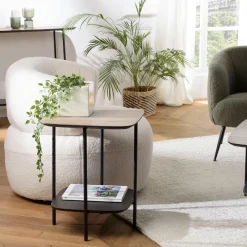 Landaise Bouts De Canapé En Bois|Bout de canapé moderne 2 plateaux