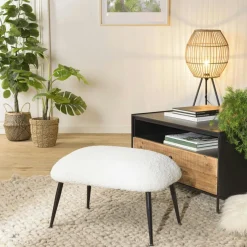 TIM Meubles De Chambre·Bouts De Lit|Bout de lit en tissu blanc