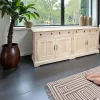Tradition Buffets En Bois|Buffets En Bois|Buffet / Enfilade Hévéa 4 portes, 4 tiroirs 190x48x80cm