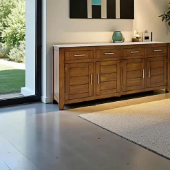 Attan Buffets Contemporains|Buffets Contemporains|Buffet 4 portes hévéa massif moderne 200cm