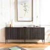 SURATE Buffets Noirs|Buffets Noirs|Buffet 4 portes motifs sculptés bois noir