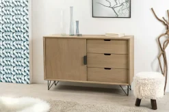 Buffets Contemporains|Buffets Contemporains|Buffet bas bois pieds épingle style rétro
