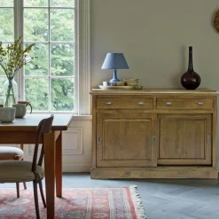 Tradition Buffets En Bois|Buffets En Bois|Buffet bas Hévéa 2 portes coulissantes, 2 tiroirs 137x52x95cm