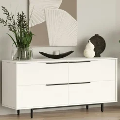 VAREN Buffets Contemporains|Buffets Contemporains|Buffet blanc design moderne à ouverture frontale