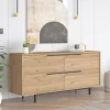 VAREN Buffets Contemporains|Buffets Contemporains|Buffet design moderne effet bois à ouverture frontale
