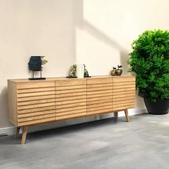 COLOGNE Buffets Contemporains|Buffets Contemporains|Buffet en bois de chêne blanc (4 portes)