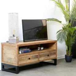 BRISBANE Univers Déco·Loft Industriel|Buffets Contemporains|Buffet en bois recyclé 3 portes