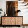 FAGA Buffets Contemporains|Buffets Contemporains|Buffet en bois recyclé FSC 3 portes motif chevron