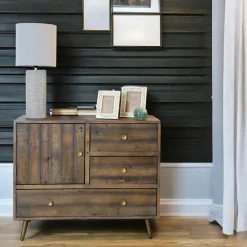 ADÉLAÏDE Univers Déco·Vintage|Buffets Vintage|Buffet en bois recyclé piètement effet laiton vieilli