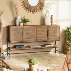 Swing Univers Déco·Globe-Trotter|Buffets En Bois|Buffet enfilade 170 cm 4 portes bois recyclé et fibre