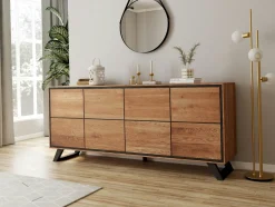 PALERME Buffets Contemporains|Buffets Contemporains|Buffet enfilade bois de chêne huilé 4 portes