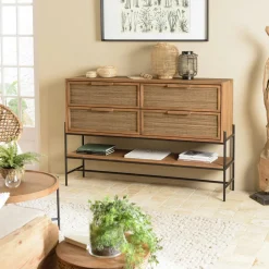 Swing Buffets En Bois|Buffets En Bois|Buffet enfilade en teck 4 portes 180 cm