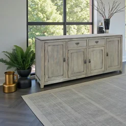 Helena Buffets Contemporains|Buffets Contemporains|Buffet Enfilade Hévéa 4 portes, 2 tiroirs, 180x45x85cm