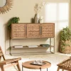 Swing Buffets En Bois|Buffets En Bois|Buffet haut 155 cm 3 portes en teck recyclé sur pied
