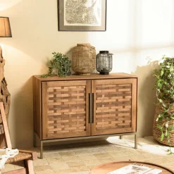 Swing Buffets En Bois|Buffets En Bois|Buffet haut 155 cm 3 portes en teck recyclé sur pied