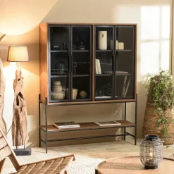 Swing Buffets Contemporains|Buffets Contemporains|Buffet haut en teck massif recyclé 124 cm