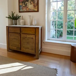 Olga Buffets Contemporains|Buffets Contemporains|Buffet Hévéa 2 portes, 2 tiroirs 110x45x90cm