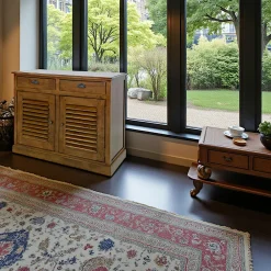 Maori Buffets Bas|Buffet Bas|Buffet Hévéa 2 portes persiennes, 2 tiroirs, 100x45x80cm