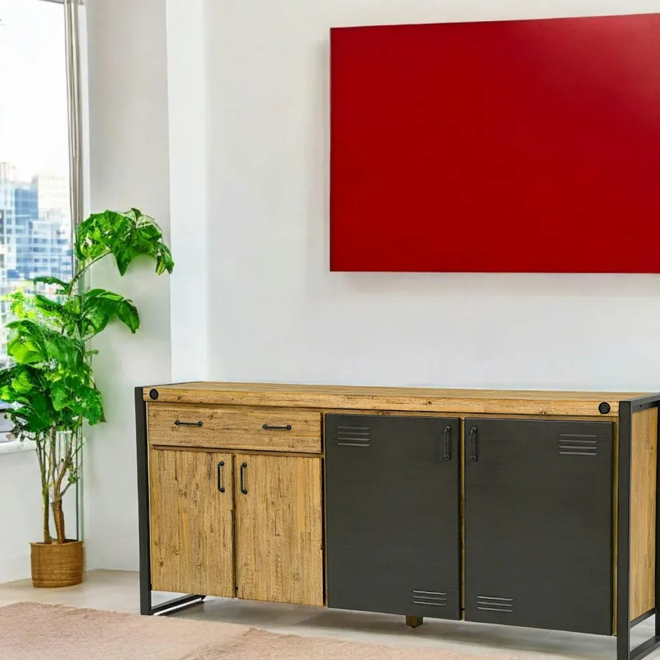 Brooklyn Buffets Industriels|Buffets Industriels|Buffet industriel bois métal boulons