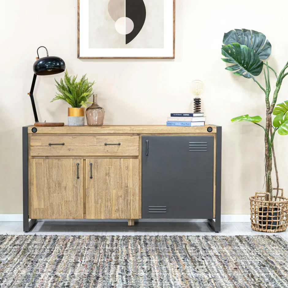 Brooklyn Buffets Industriels|Buffets Industriels|Buffet industriel bois métal boulons