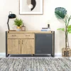 Brooklyn Buffets Industriels|Buffets Industriels|Buffet industriel bois-métal 3 portes 1 tiroir 150 cm