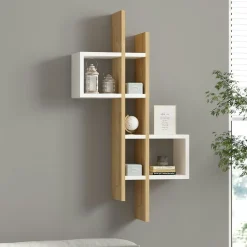 JENA Buffets Contemporains|Buffets Contemporains|Buffet moderne 4 portes effet chêne - 2 niveaux