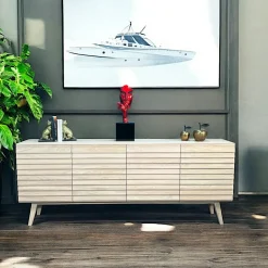 COLOGNE Buffets Contemporains|Buffets Contemporains|Buffet moderne en bois de chêne blanc (3 portes)