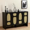 VAREN Buffets Contemporains|Buffets Contemporains|Buffet noir bohème à cannage organique, 1 tiroir