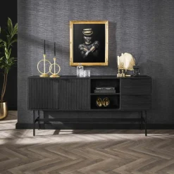 Lucknow Buffets Contemporains|Buffets Contemporains|Buffet noir en bois de manguier