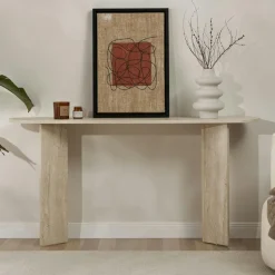 MARFA Buffets Contemporains|Buffets Contemporains|Buffet salle à manger blanc & effet bois, niche centrale