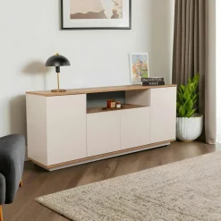 MARFA Buffets Contemporains|Buffets Contemporains|Buffet salle à manger blanc cachemire 1 niche centrale