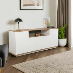 MARFA Buffets Contemporains|Buffets Contemporains|Buffet salle à manger moderne gris avec niche centrale