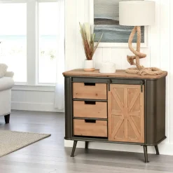 Bisho Bureaux En Bois|Bureau colonial 5 tiroirs Teck Miel 120cm