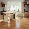 Tradition Bureaux En Bois|Bureau multimedia hévéa massif 125cm