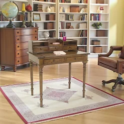 Tradition Bureaux En Bois|Bureau secrétaire 5 tiroirs hévéa 85x56x95cm