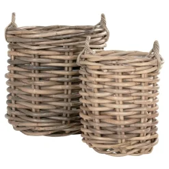 Rangements Déco·Paniers / Boîtes De Rangement|Caches-Pots|Cache-pot rond en rotin (lot de 2)