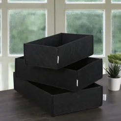 Caches-Pots|Cache-pot sur pied en métal noir – style moderne, 78 cm