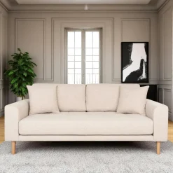 AMSTERDAM Canapés En Tissu|Canapé 2 places 1/2 beige sable 180 cm