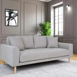 AMSTERDAM Canapés En Tissu|Canapé 2 places 1/2 gris clair 180 cm