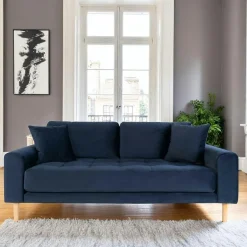 AMSTERDAM Canapés En Tissu|Canapé 2 places 1/2 moutarde - velours,