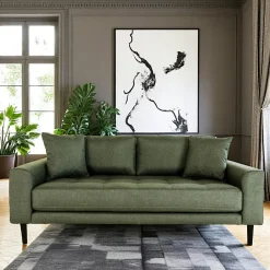 AMSTERDAM Canapés En Tissu|Canapé 2 places 1/2 vert nature